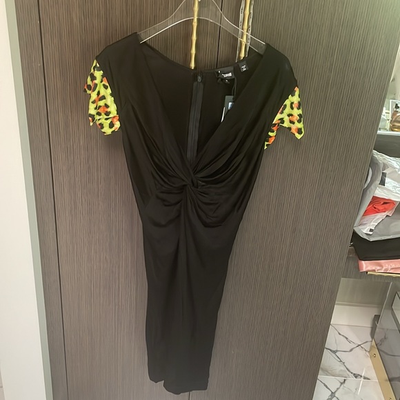 Just Cavalli Exotic Sleeve print black dress 💚🧡 - Picture 4 of 12